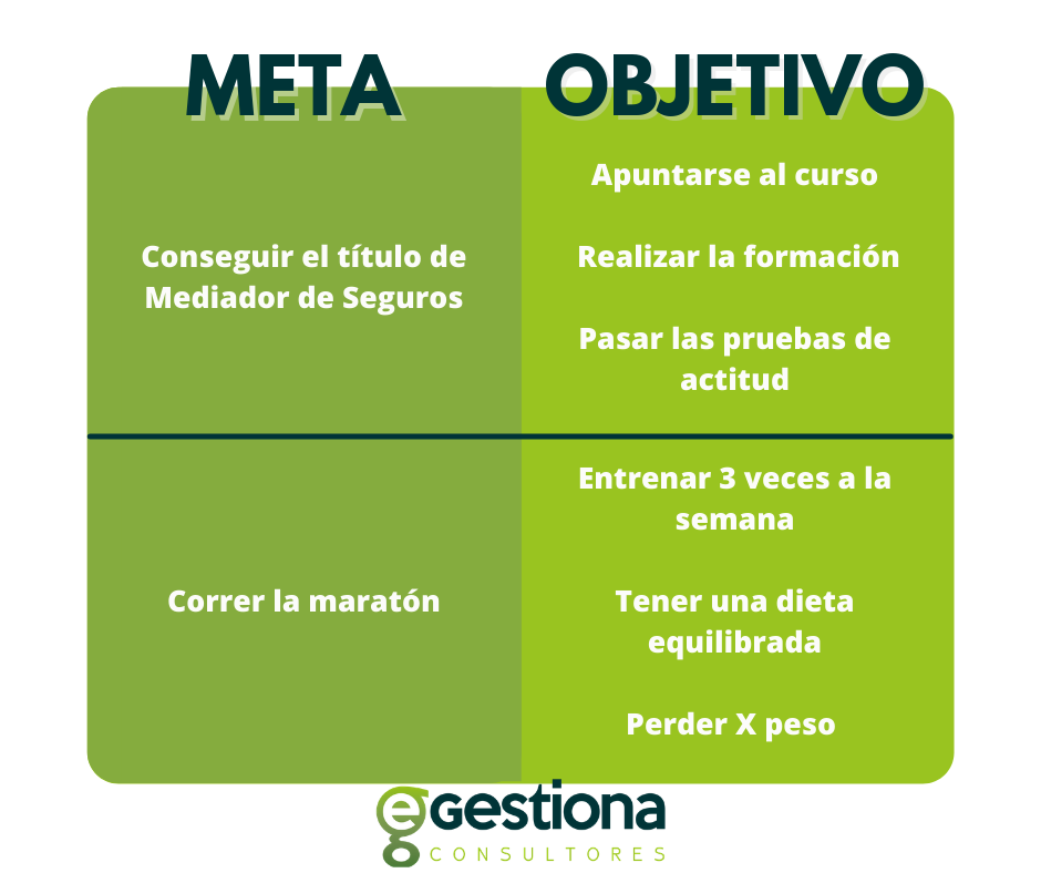 Diferencia entre meta y objetivo